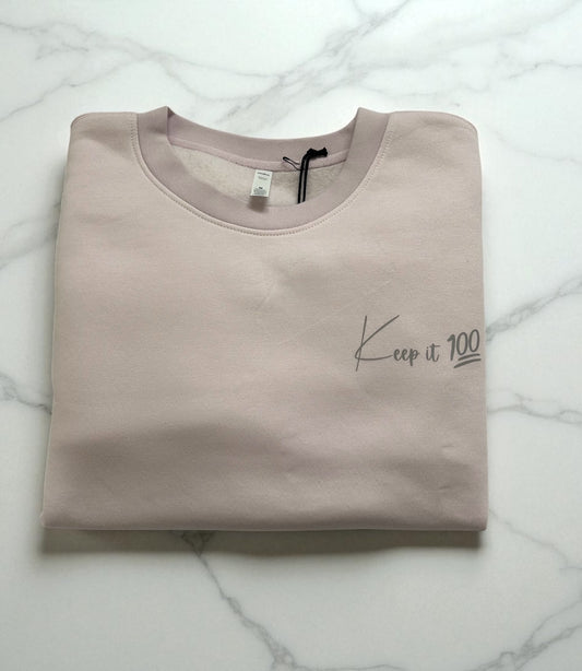 KEEP IT 100 CREW NECK WOMENS ORCHID