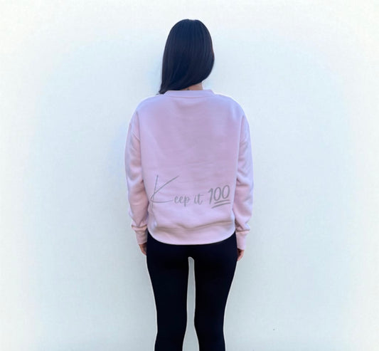KEEP IT 100 CREW NECK WOMENS ORCHID